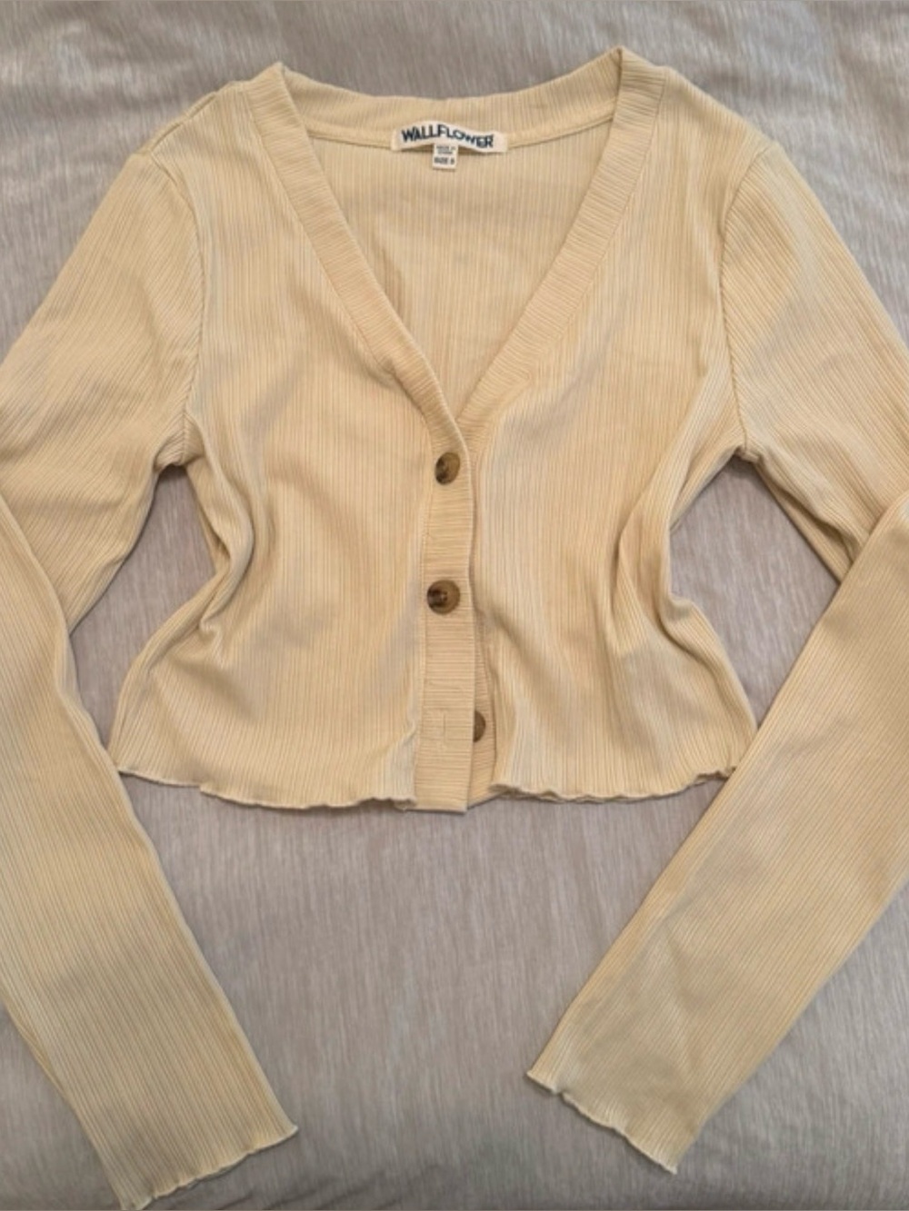 WALLFLOWER butter yellow cardigan